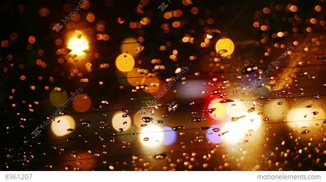 Traffic Bokeh Lights In Rainy Night City Stock Video Footage 8361207