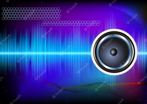Premium Vector Vector Drawn Speakers The Background Is A Wave Pattern