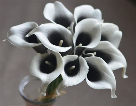 Black Picasso Calla Lilies Real Touch Flowers Diy Silk Wedding