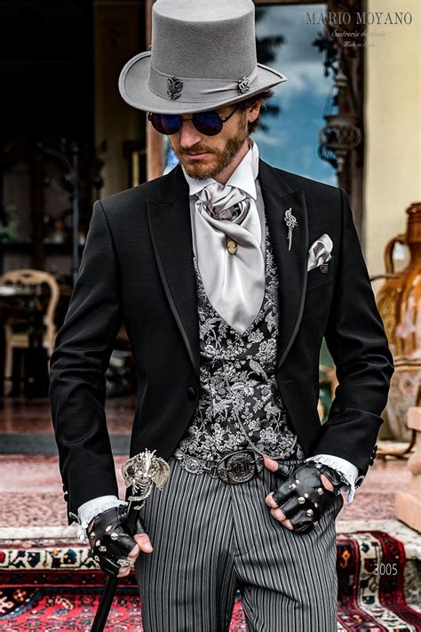 Trendsetting Black Victorian Wedding Frock Coat Steampunk Suit 3005