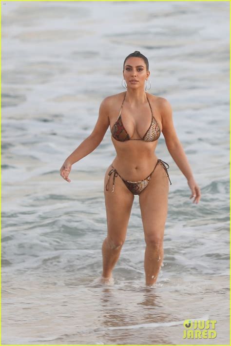 Kim Kardashian Flaunts Her Curves In A Bikini See The Beach Photos Photo Bikini
