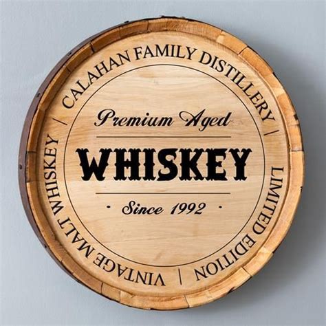 Personalized Oak Whiskey Barrel Head Signs The Man Registry Whiskey
