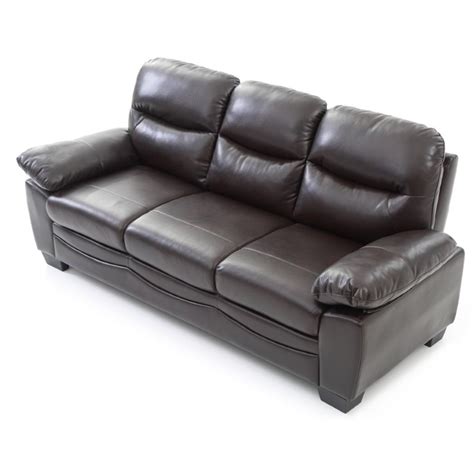 Glory Furniture Marta Faux Leather Sofa In Dark Brown Cymax Business