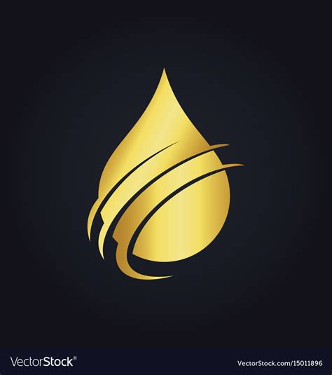 Water Drop Ecology Health Gold Logo Royalty Free Vector