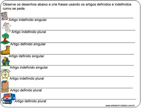 Atividade Sobre Artigo Definido E Indefinido 7 Ano