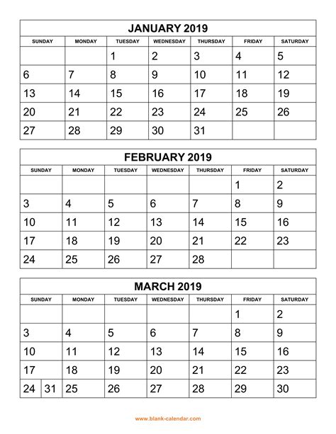 Free Calendar Template 4 Months To A Page Example Calendar Printable