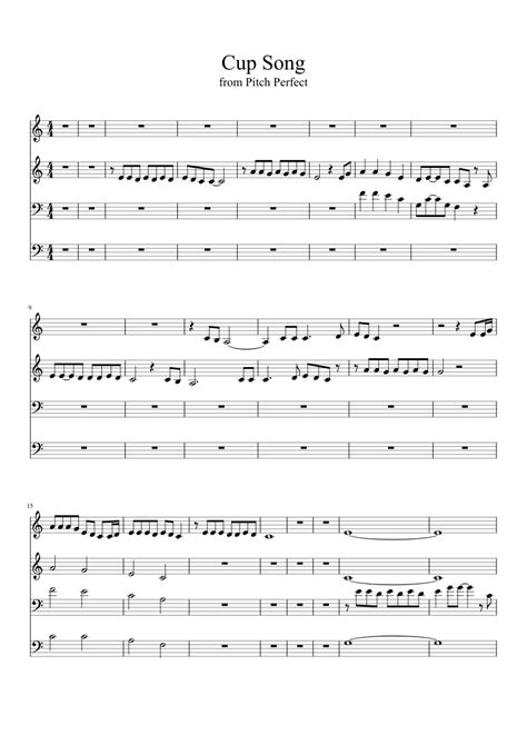 Cup Song From Pitch Perfect Full Ver Sheet Music For Piano Download