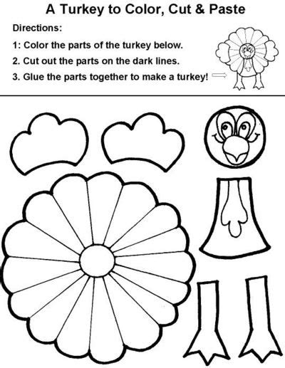 Thanksgiving turkey coloring page from thanksgiving category. Turkey craft to color, cut, and paste / Preschool items ...