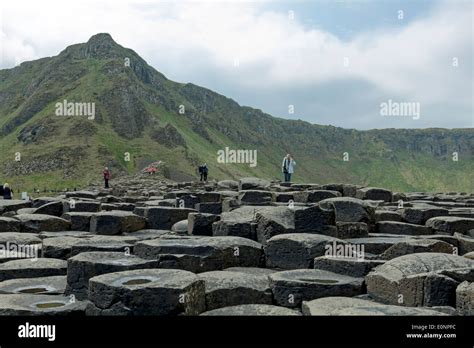Tourists Exploring The Giants Causeway County Antrim Northern