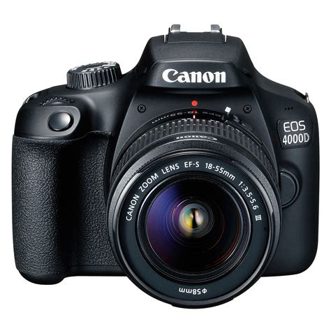 Canon Cámara Canon Eos 4000d Digital Slr Con Lente 18 55 Iii Negro