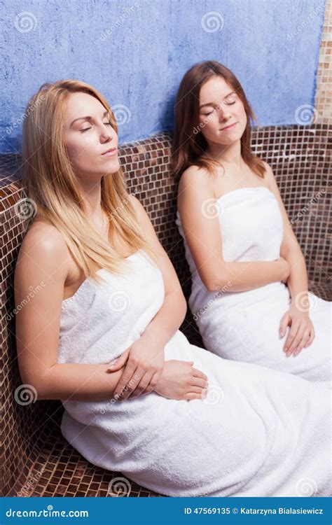 Two Friends At Sauna Stock Image Image Of Bathroom Resort 47569135