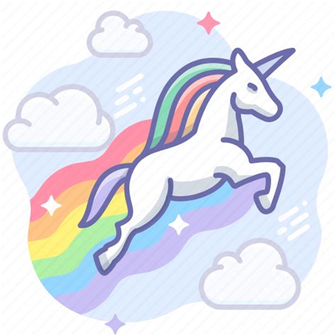 Magic Rainbow Unicorn Icon