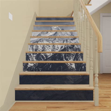 The Dark Mountain Stairs Mural Peel And Stick Stair Risers Etsy