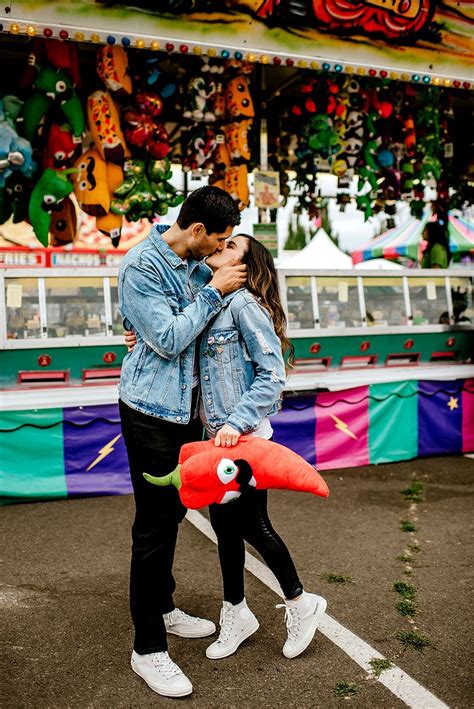 Winning Prizes At The Fair How Cute Carnival Engagement Session
