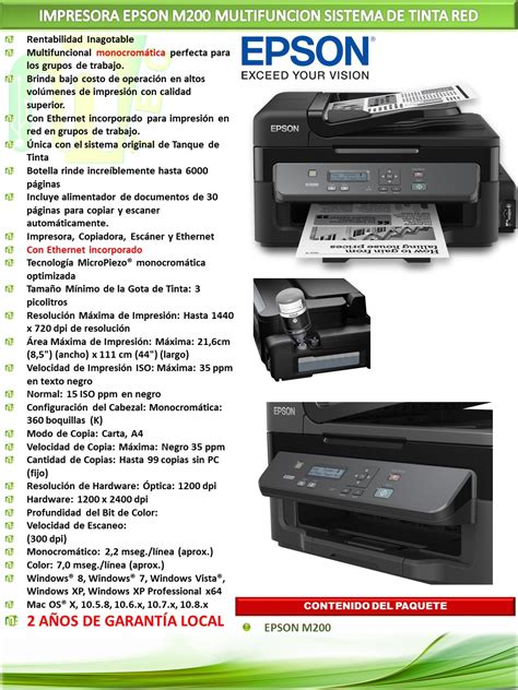 The laser quality of the. Impresora Epson WorkForce M200 | MTEC
