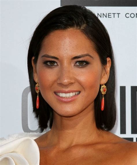 Olivia Munn Sleek Above The Shoulders And Behind The Ears Hairstyle