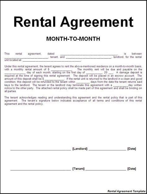 Free Premium Rental Agreement Templates Pdf Word Rental