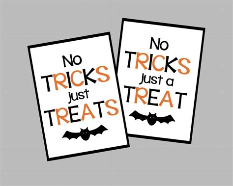 No Tricks Just Treats Halloween Tags No Tricks Just A Treat