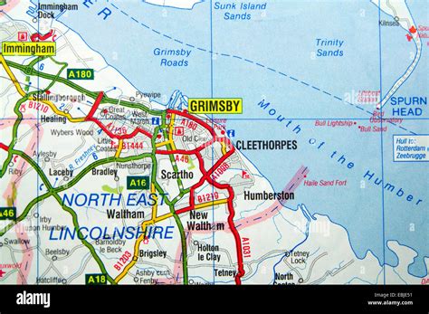 Road Map Of Grimsby England Stock Photo Alamy