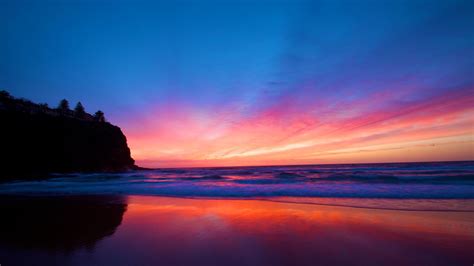 Download Wallpaper 2560x1440 Sea, Beach, Sunset Mac iMac 27 HD ... | Sunset landscape, Sunset ...