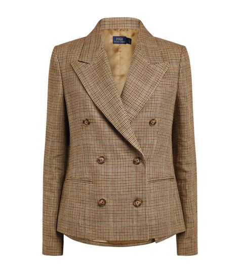 Polo Ralph Lauren Brown Tweed Double Breasted Jacket Harrods Uk