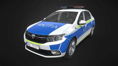 Daciarenault Logan Politia High Poly Buy Royalty Free 3d Model By