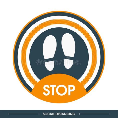 Stop Keep Your Distance Round Floor Green Sticker Marking Shoe