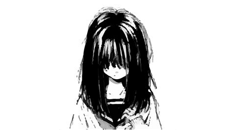 Anime Girl Sad Black Zflas