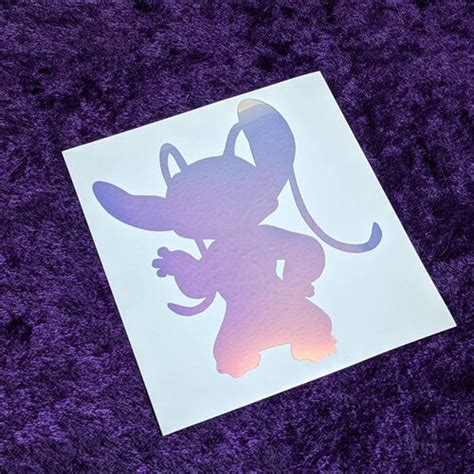 Stitch And Angel Permanent Vinyl Decal In Magical Holographic Etsy