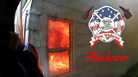 Up Close Structure Fire Flashover With Intense Flames Helmet Cam Fully