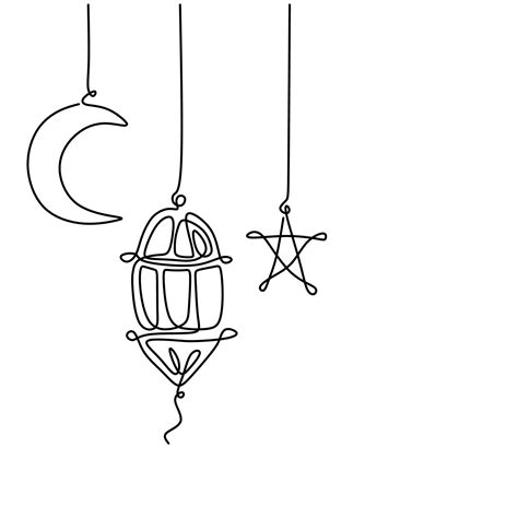 Lantern Half Moon And Star Ramadan Kareem Theme Minimal One