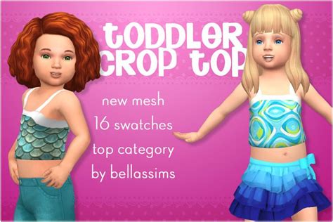 Toddler Crop Top Sims 4 Cc Custom Content Clothing Sims 4 Cc Kids Clothing Crop Tops Toddler