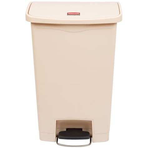 Additionally, the unique design hides the trash bag liner from view, creating a clean look. Rubbermaid 1883458 Slim Jim Resin Beige Front Step-On ...