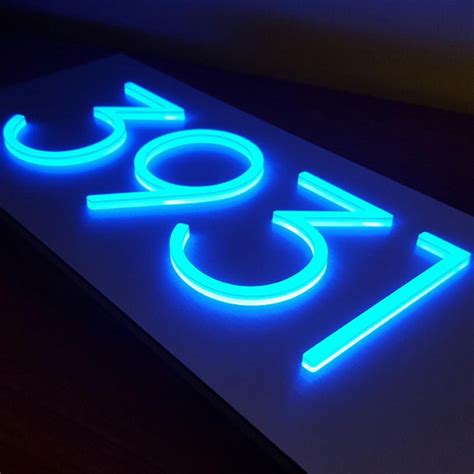 GlowSigns Custom LED House Number Sign Horizontal 5 | Etsy | Led house