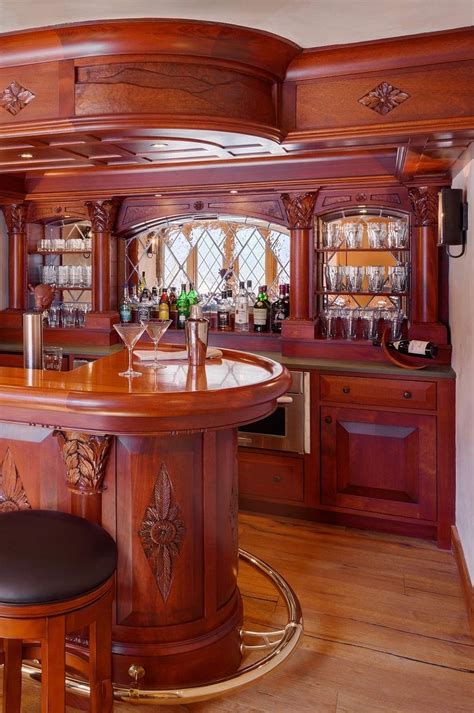 Custom Mahogany English Style Pub By Ober Woodworking