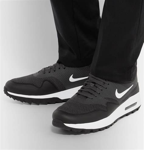 Nike Golf Air Max 1g Faux Leather Trimmed Coated Mesh Golf Shoes