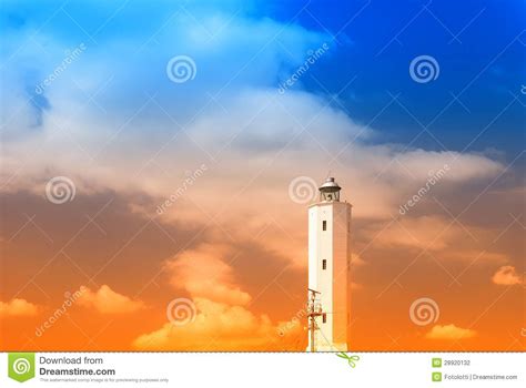 Cloudy Sky Over The Lighthouse Stock Photo Image Of Light Symbol