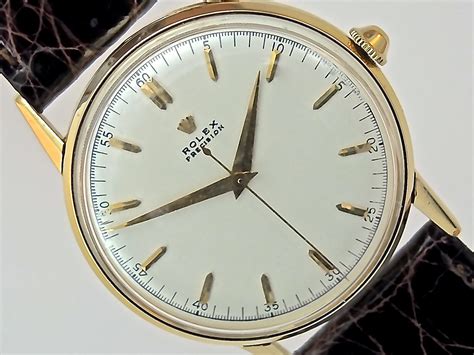 Rolex Precision 18k 1950 34mm Sold Vintage Gold Watches