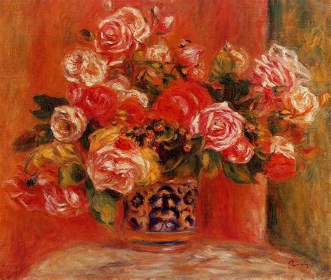 Roses In A Vase 1914 Pierre Auguste Renoir
