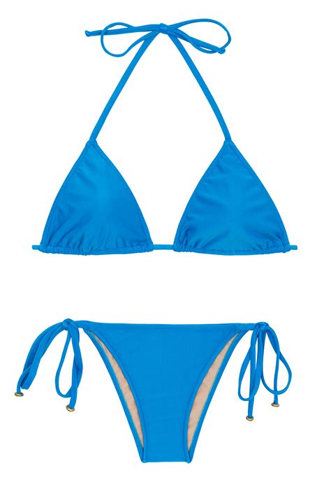 Two Piece Swimwear Blue Side Tie Brazilian Bikini Urano Lacinho