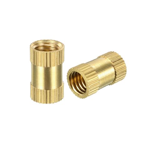 M8 X 16mml X 10mmod Brass Knurled Threaded Insert Embedment Nuts 20