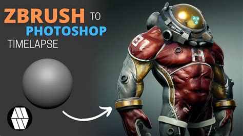 Zbrush To Photoshop Timelapse Astro Character Concept Youtube