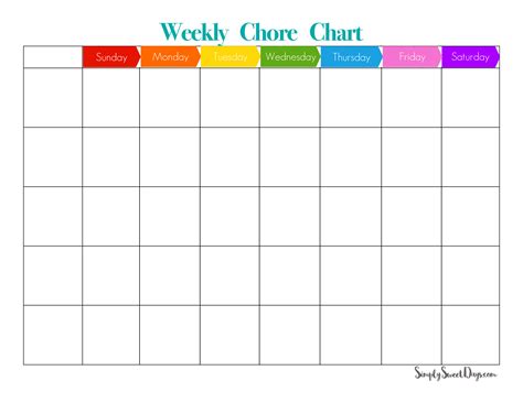 6 Best Images Of Free Printable Weekly Chore Charts Free Printable
