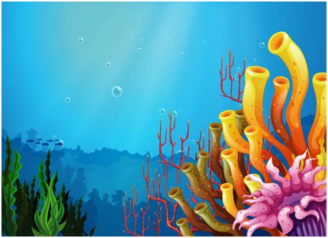 Diving under the sea powerpoint template. Corals under the sea - Download Free Vectors, Clipart ...