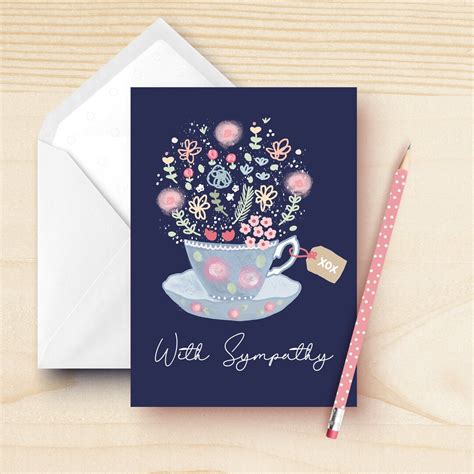 Bulk Sympathy Greeting Cards With Sympathy Card Set Floral Teacup Bulk