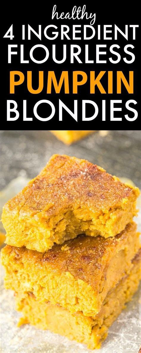 Healthy Flourless Pumpkin Gingerbread Blondies Paleo Vegan Gluten
