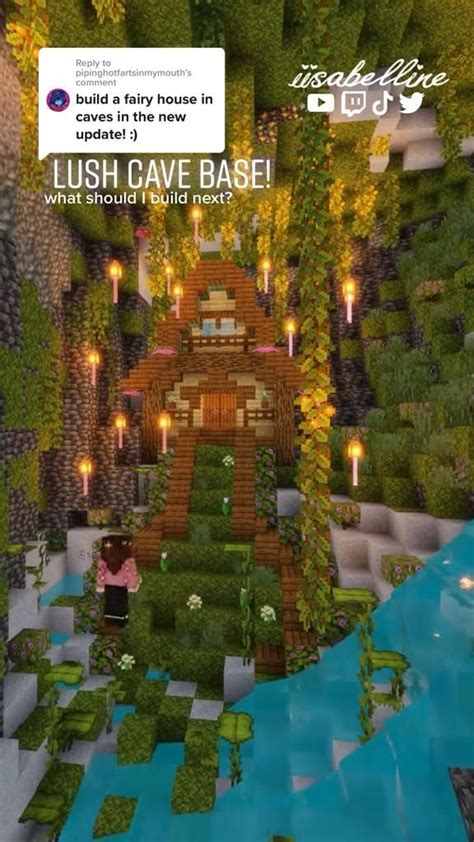 Minecraft Lush Cave Base Build Video Minecraft Cottage Minecraft