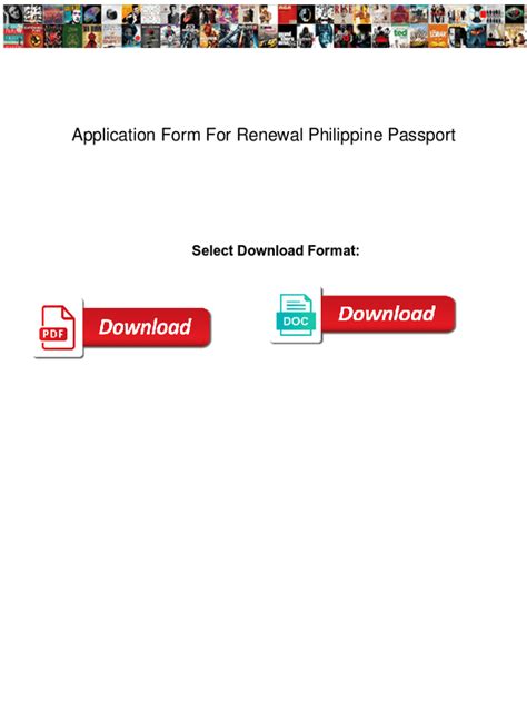 Fillable Online Application Form For Renewal Philippine Passport