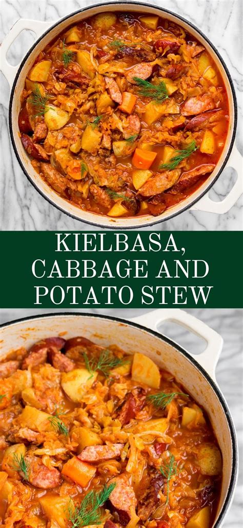 This simple hamburger soup is loaded with vegetables and is an incredibly easy weeknight comfort food dinner because more than likely you'll have all of the. Kielbasa, Cabbage and Potato Stew | Recipe | Comfort food ...