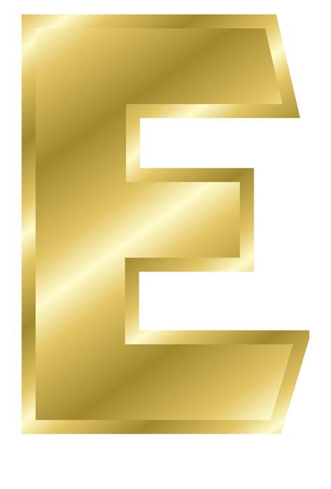 Capital Letter E Clipart Gold